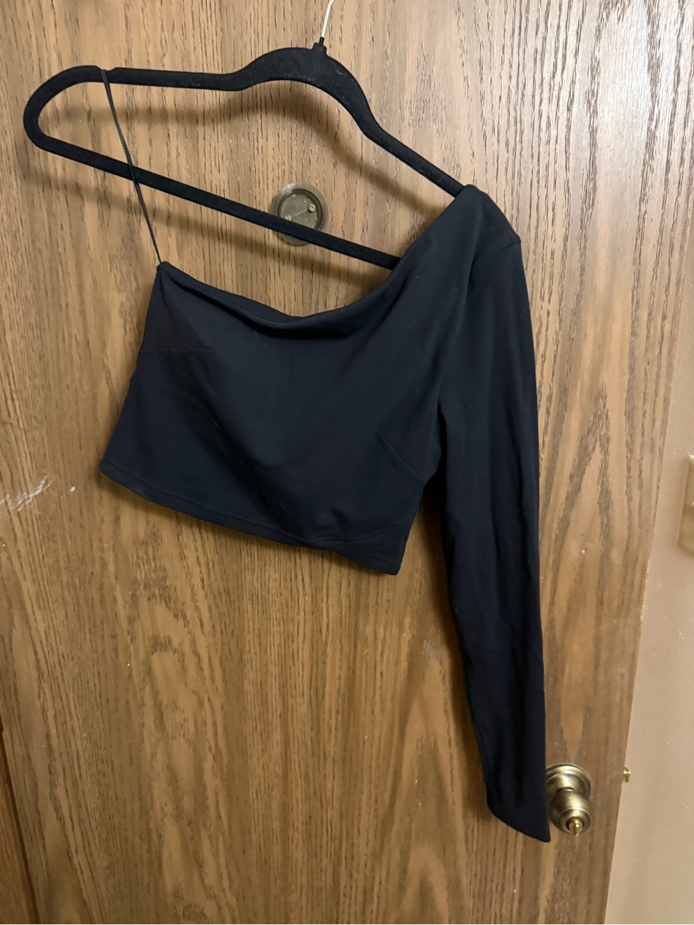 Lululemon Asymmetrical One-Shoulder Black Crop Top